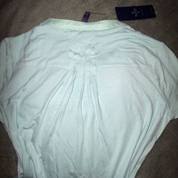 NWTs NYDJ Half Button Faux Pocket Shirt in Ambrosia Size XS - Picture 6 of 10
